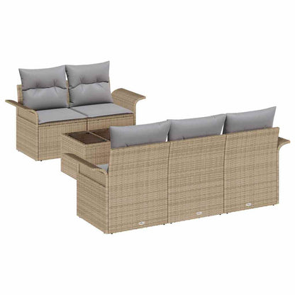 Set Divano da Giardino 6 pcs Beige e grigio 55 x 55 x 37 cm | homemem39