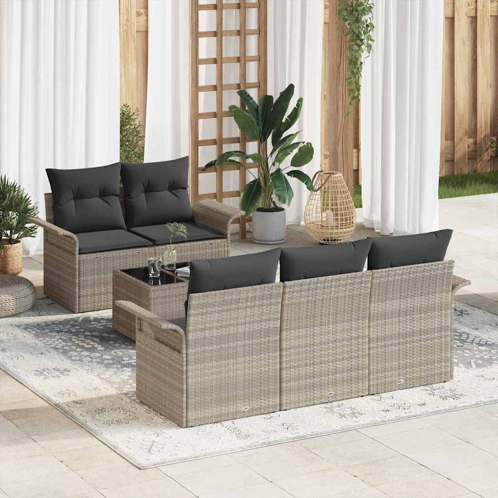 Set Divano da Giardino 6 pcs Grigio chiaro e grigio scuro | homemem39