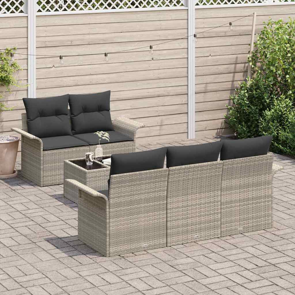 Set Divano da Giardino 6 pcs Grigio chiaro e grigio scuro | homemem39