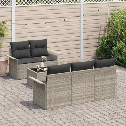 Set Divano da Giardino 6 pcs Grigio chiaro e grigio scuro | homemem39