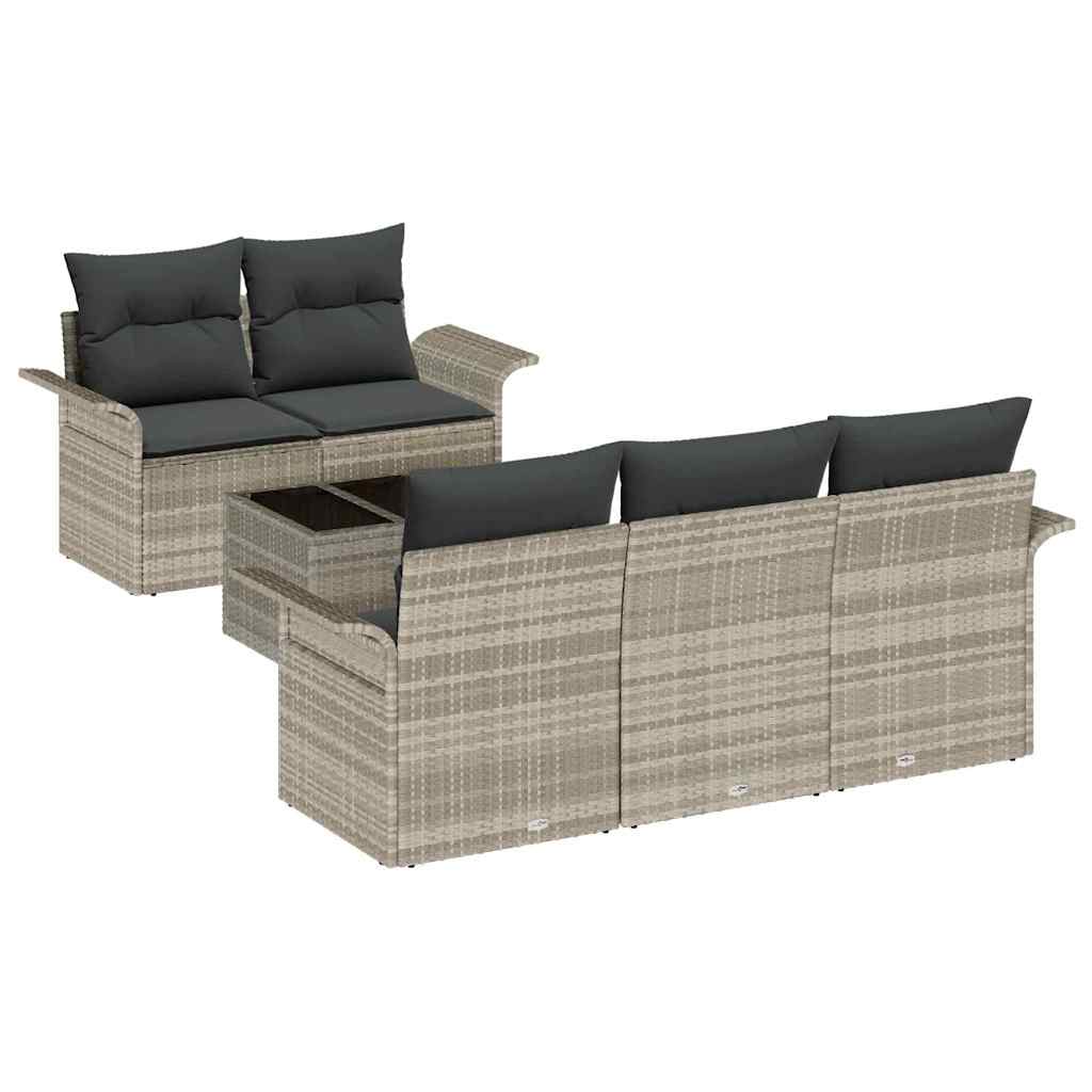 Set Divano da Giardino 6 pcs Grigio chiaro e grigio scuro | homemem39