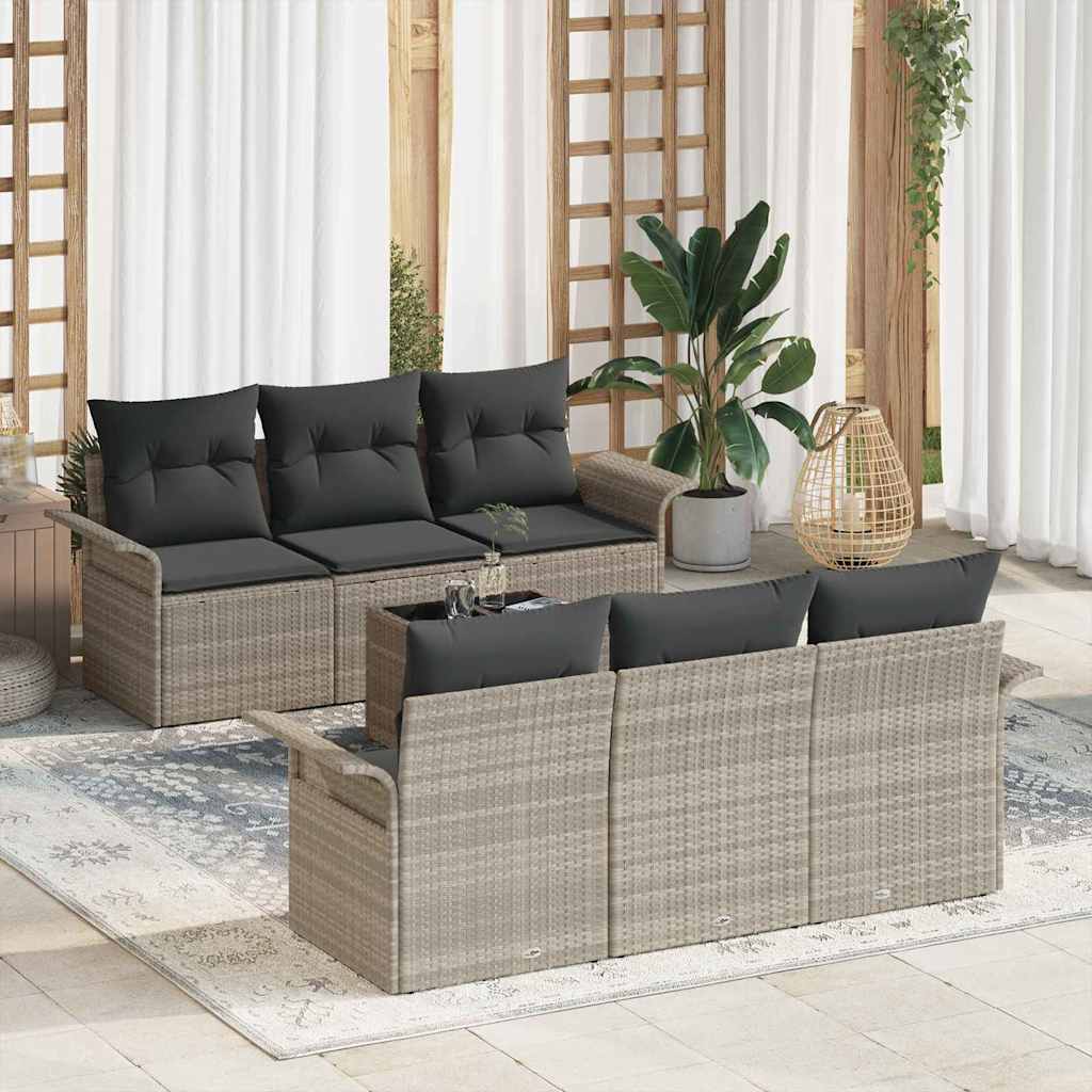 Set Divano da Giardino 7 pcs Grigio chiaro e grigio scuro | homemem39