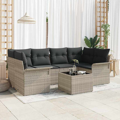 Set Divano da Giardino 7 pcs Grigio chiaro e grigio scuro | homemem39