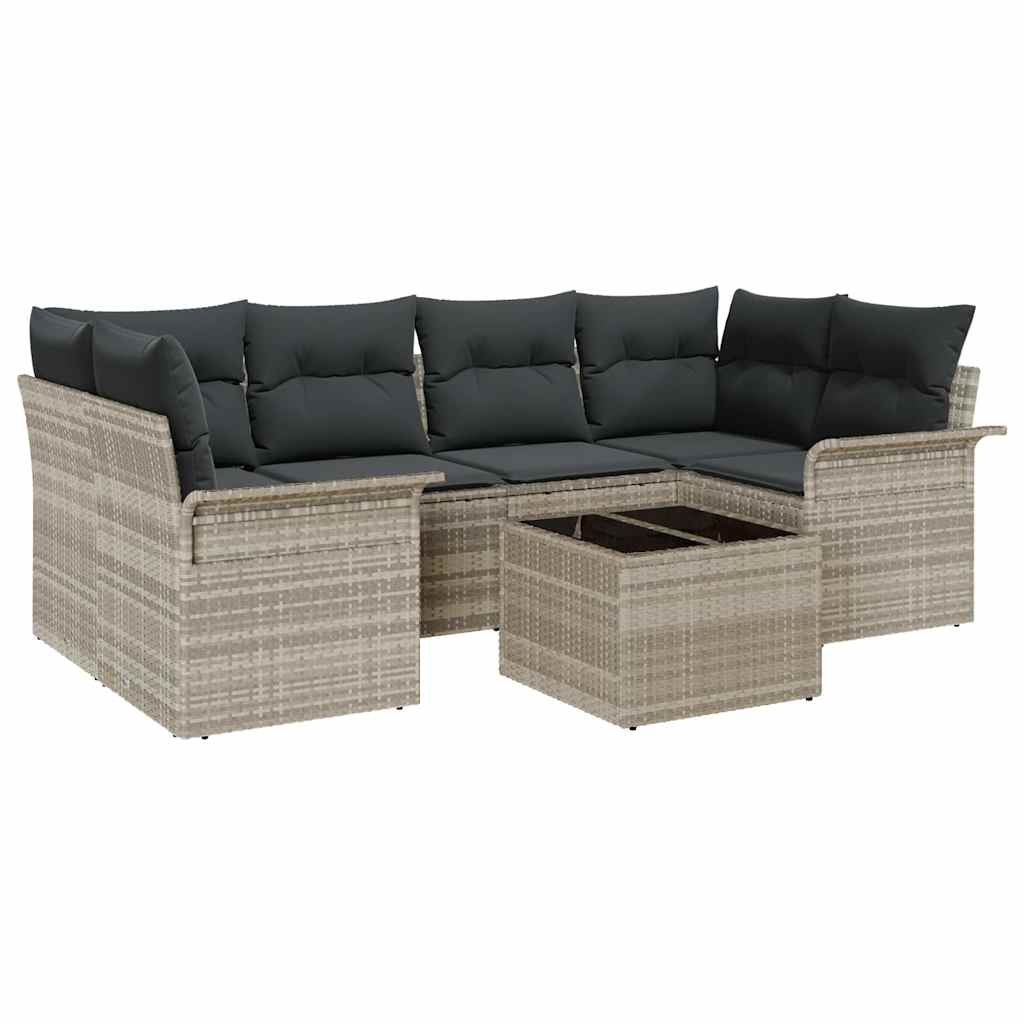 Set Divano da Giardino 7 pcs Grigio chiaro e grigio scuro | homemem39