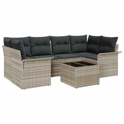Set Divano da Giardino 7 pcs Grigio chiaro e grigio scuro | homemem39