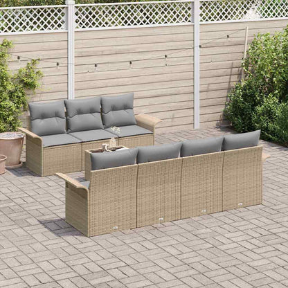 Set Divano da Giardino 8 pcs Beige e grigio polyrattan | homemem39