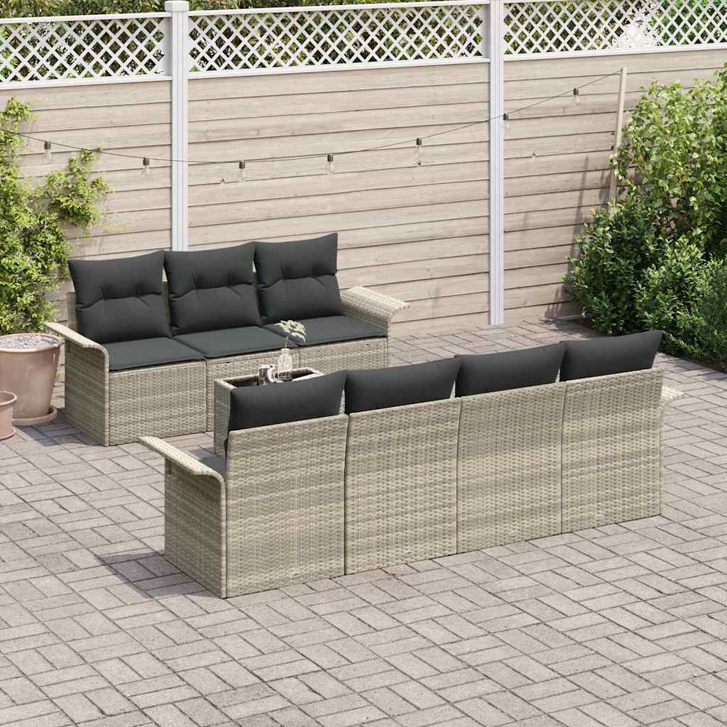 Set Divano da Giardino 8 pcs Grigio chiaro e grigio scuro | homemem39