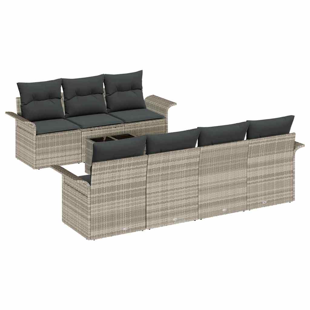 Set Divano da Giardino 8 pcs Grigio chiaro e grigio scuro | homemem39