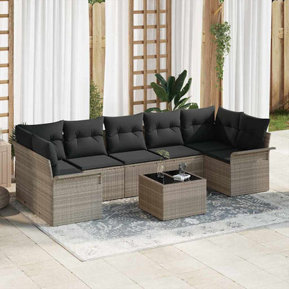 Set Divano da Giardino 8 pcs Grigio chiaro e grigio scuro | homemem39