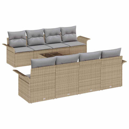Set Divano da Giardino 9 pcs Beige e grigio polyrattan | homemem39