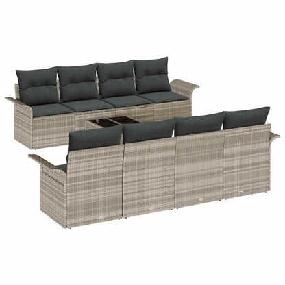 Set Divano da Giardino 9 pcs Grigio chiaro e grigio scuro | homemem39