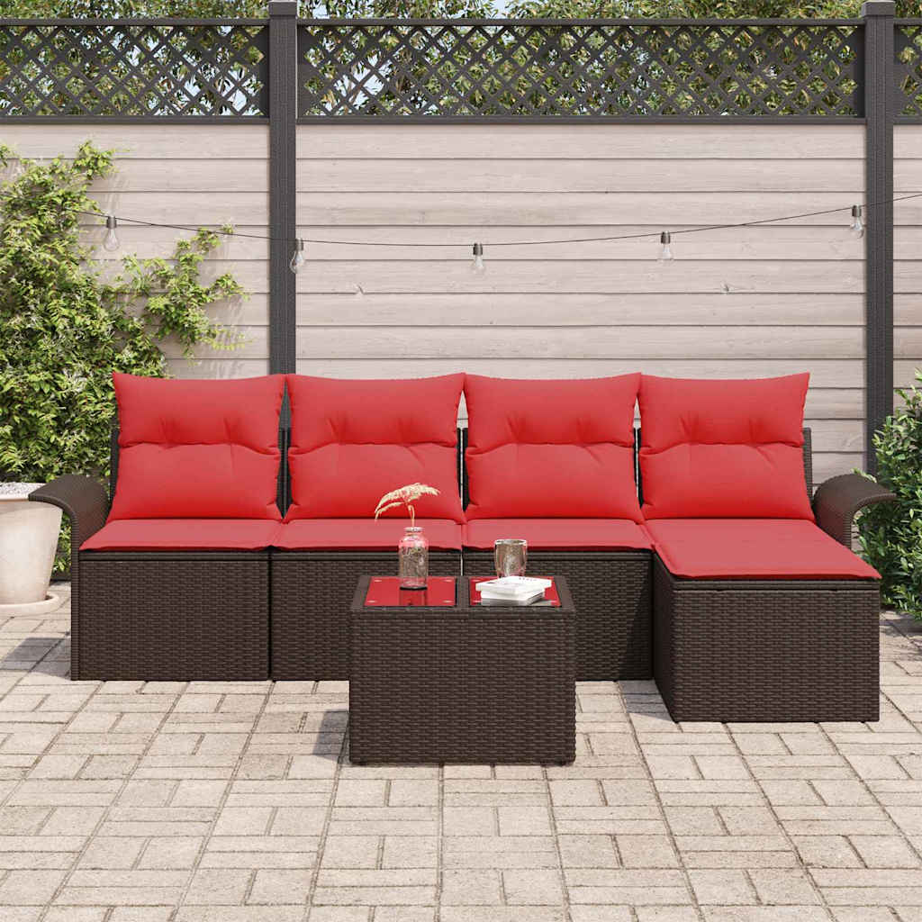 Set Divano da Giardino 6 pcs Marrone polyrattan | homemem39