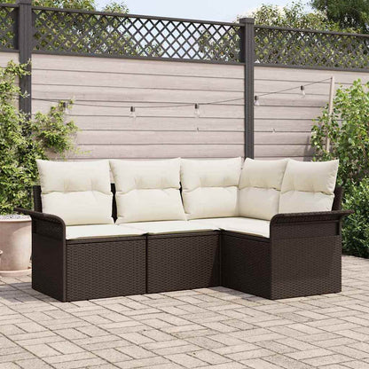 Set Divano da Giardino 4 pcs Marrone polyrattan | homemem39