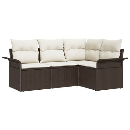 Set Divano da Giardino 4 pcs Marrone polyrattan | homemem39