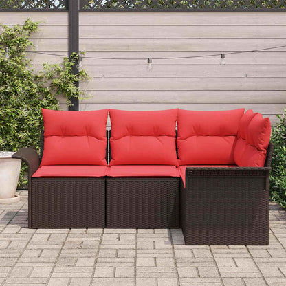 Set Divano da Giardino 4 pcs Marrone polyrattan | homemem39