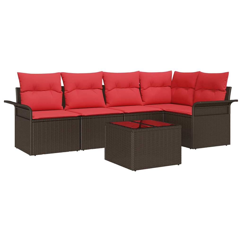 Set Divano da Giardino 6 pcs Marrone polyrattan | homemem39