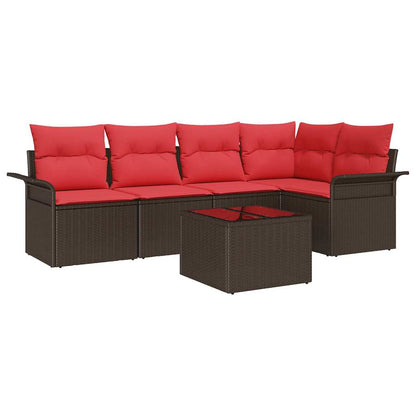 Set Divano da Giardino 6 pcs Marrone polyrattan | homemem39