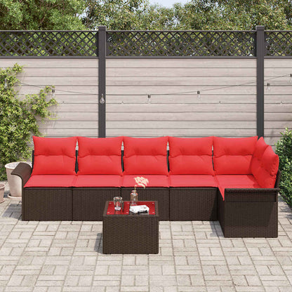 Set Divano da Giardino 7 pcs Marrone polyrattan | homemem39
