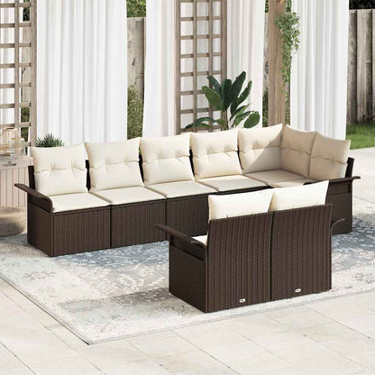 Set Divano da Giardino 8 pcs Marrone polyrattan | homemem39