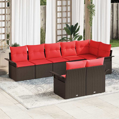 Set Divano da Giardino 8 pcs Marrone polyrattan