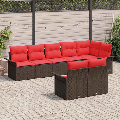 Set Divano da Giardino 8 pcs Marrone polyrattan | homemem39