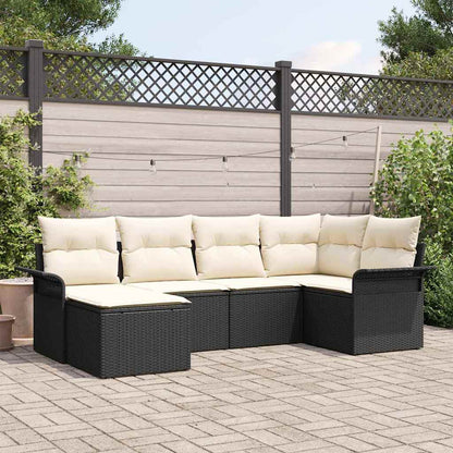 Set Divano da Giardino con archiviazione 6 pcs Nero polyrattan | homemem39