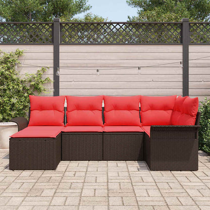 Set Divano da Giardino 6 pcs Marrone polyrattan | homemem39