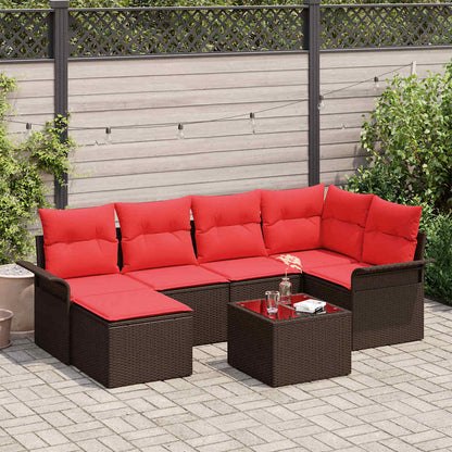 Set Divano da Giardino 7 pcs Marrone polyrattan | homemem39