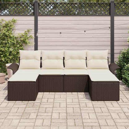 Set Divano da Giardino 6 pcs Marrone polyrattan | homemem39