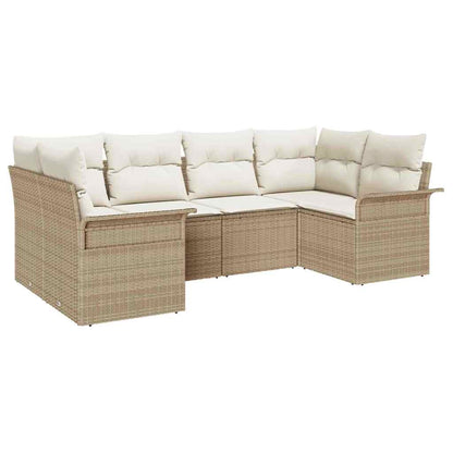 Set Divano da Giardino 6 pcs Beige Poly Rattan | homemem39
