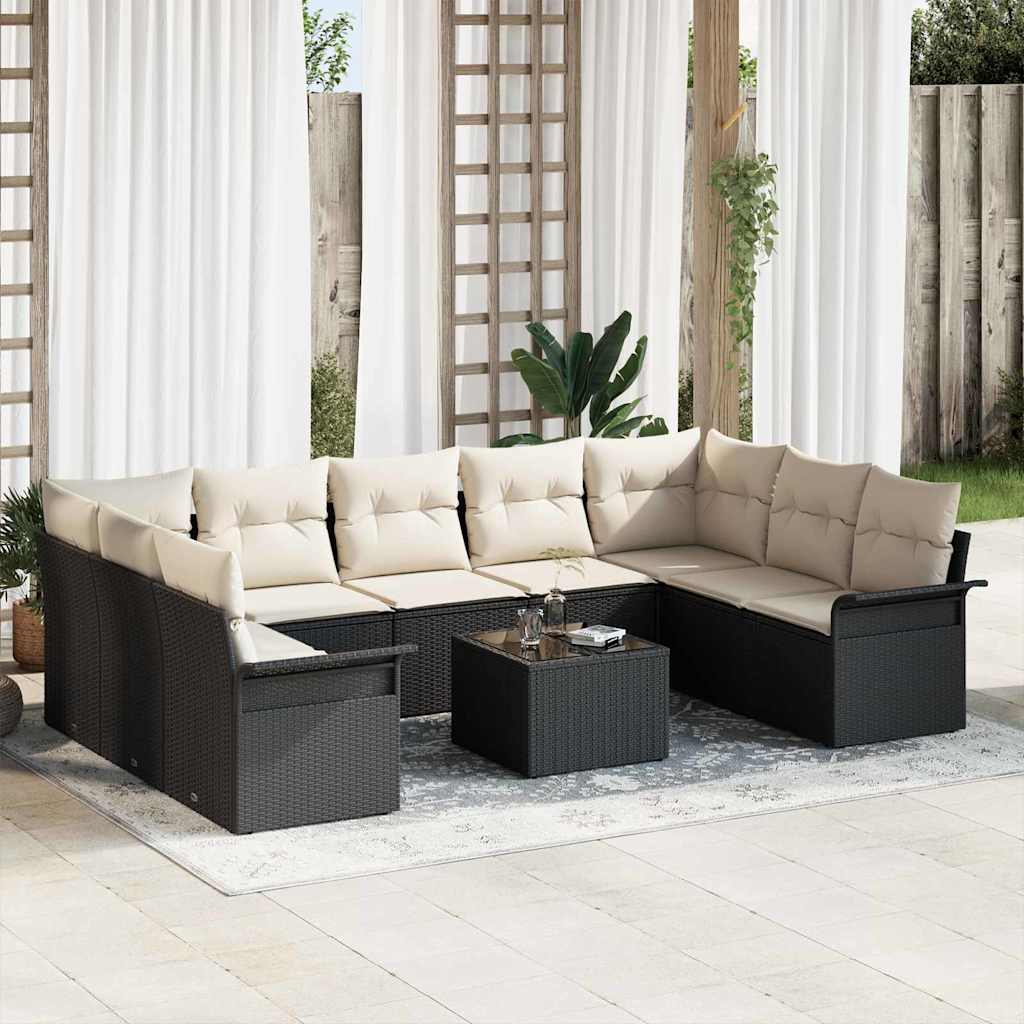 Set Divano da Giardino 10 pcs Marrone polyrattan | homemem39