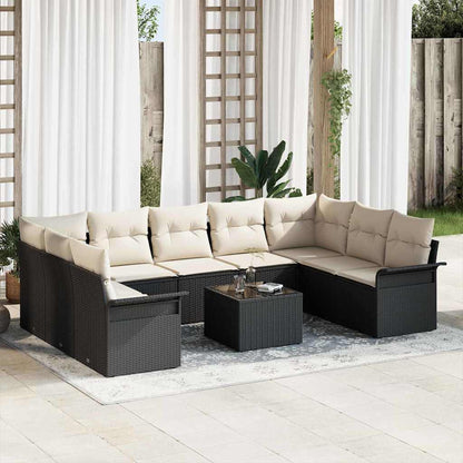 Set Divano da Giardino 10 pcs Marrone polyrattan | homemem39