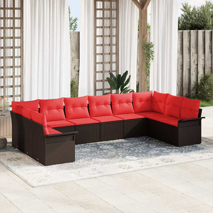 Set Divano da Giardino 10 pcs Beige polyrattan | homemem39