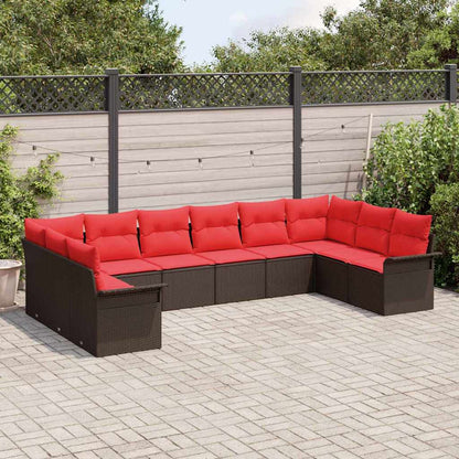 Set Divano da Giardino 10 pcs Beige polyrattan | homemem39