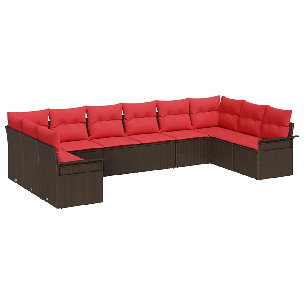 Set Divano da Giardino 10 pcs Beige polyrattan | homemem39