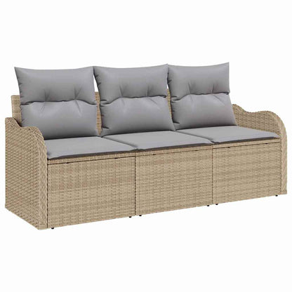 Set Divano da Giardino 3 pcs Beige Poly Rattan | homemem39