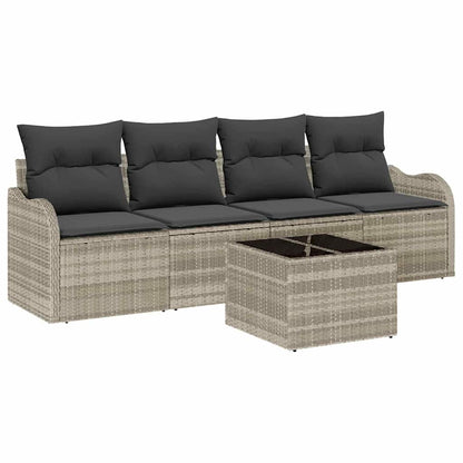 Set Divano da Giardino 5 pcs Grigio chiaro e grigio scuro | homemem39