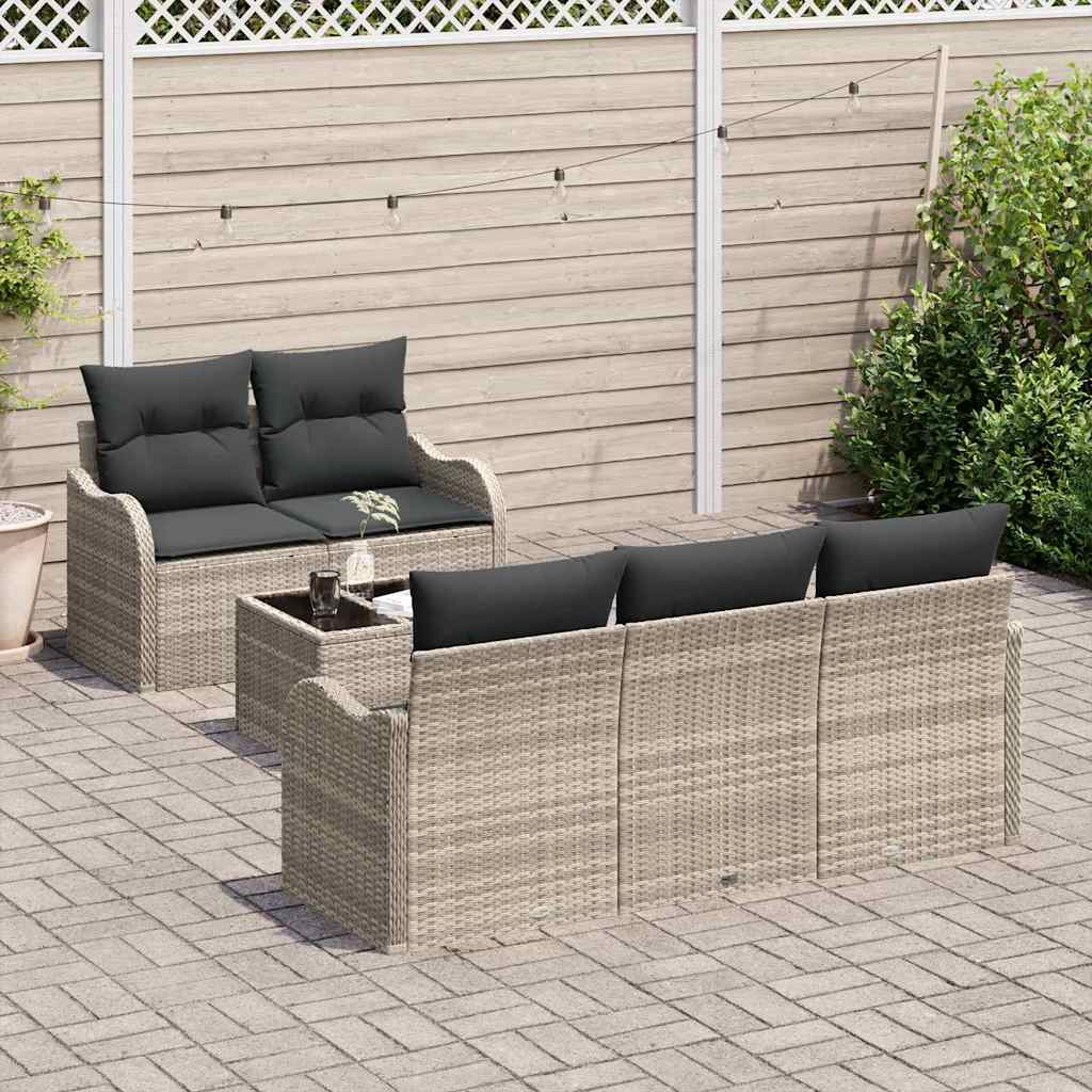 Set Divano da Giardino 6 pcs Grigio chiaro e grigio scuro | homemem39