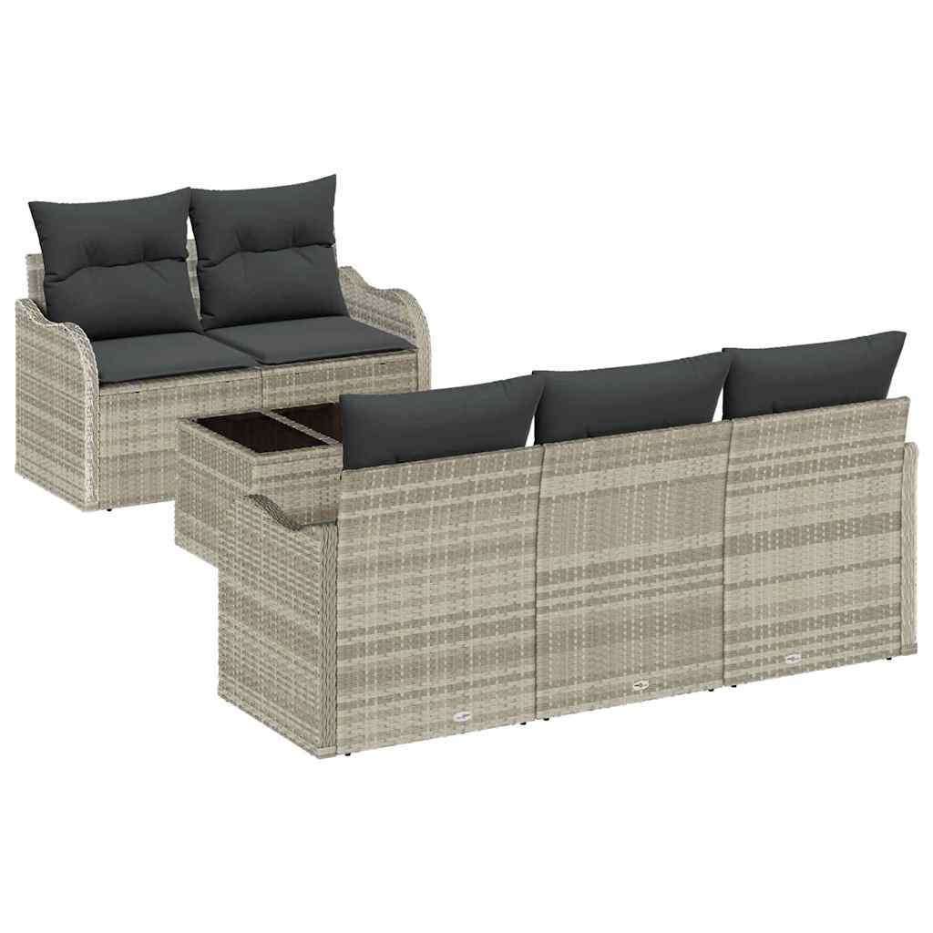 Set Divano da Giardino 6 pcs Grigio chiaro e grigio scuro | homemem39