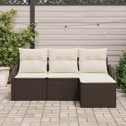 Set Divano da Giardino 4 pcs Marrone polyrattan | homemem39