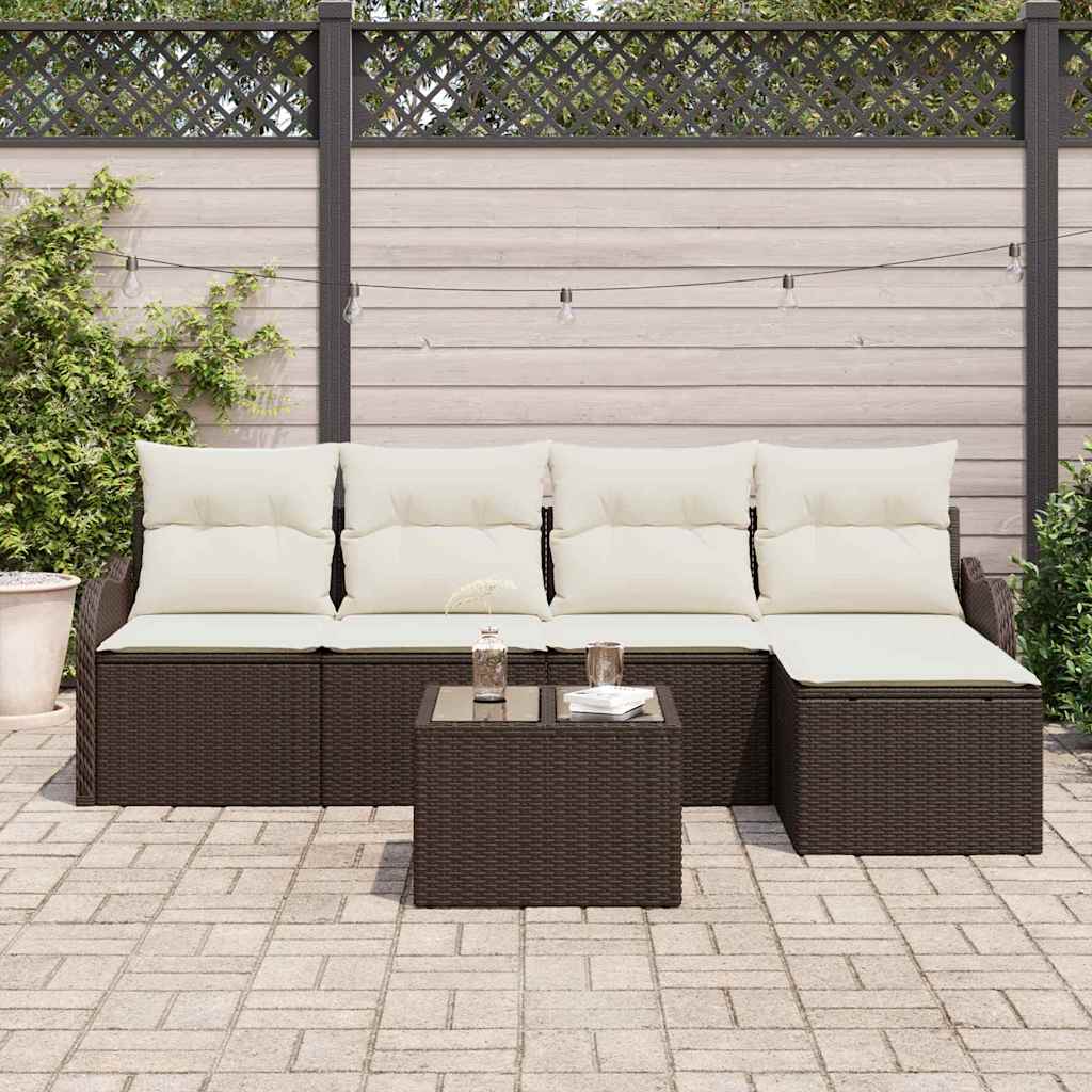 Set Divano da Giardino 6 pcs Grigio polyrattan | homemem39