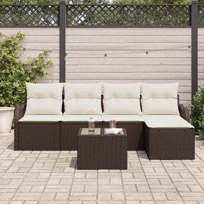 Set Divano da Giardino 6 pcs Grigio polyrattan | homemem39