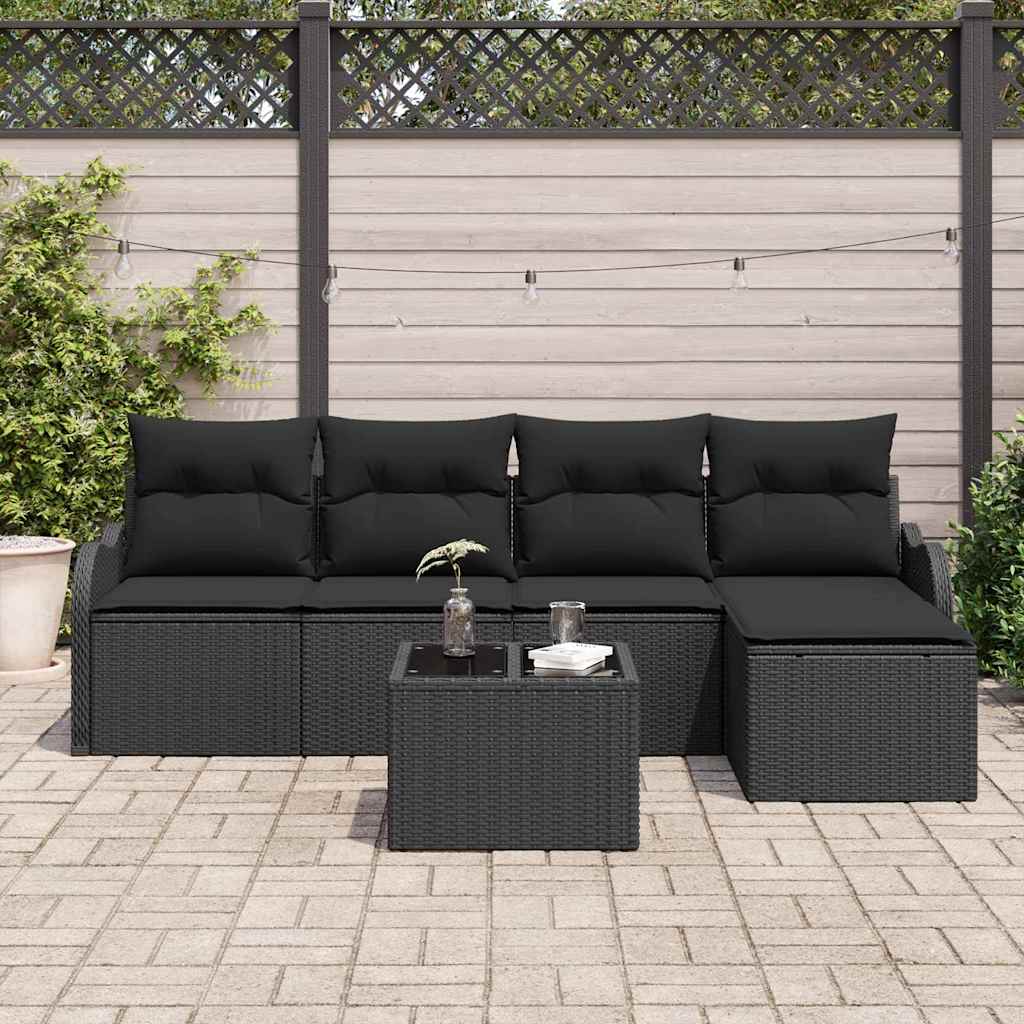 Set Divano da Giardino con cuscino 6 pcs Beige Poly Rattan | homemem39