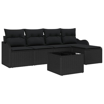 Set Divano da Giardino con cuscino 6 pcs Beige Poly Rattan | homemem39