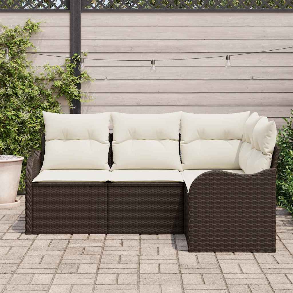 Set Divano da Giardino 4 pcs Marrone polyrattan | homemem39