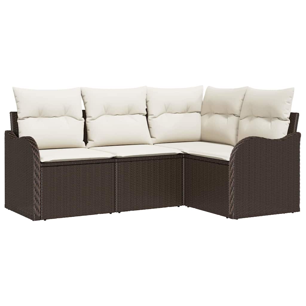 Set Divano da Giardino 4 pcs Marrone polyrattan | homemem39