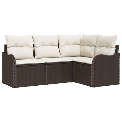 Set Divano da Giardino 4 pcs Marrone polyrattan | homemem39