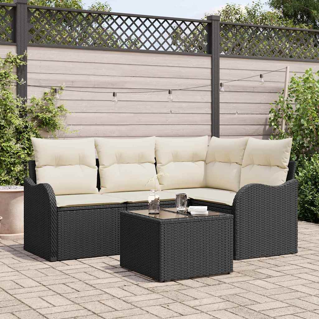 Set Divano da Giardino 5 pcs Marrone polyrattan | homemem39