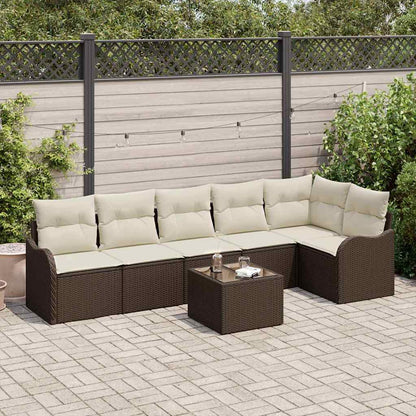 Set Divano da Giardino 7 pcs Grigio polyrattan | homemem39