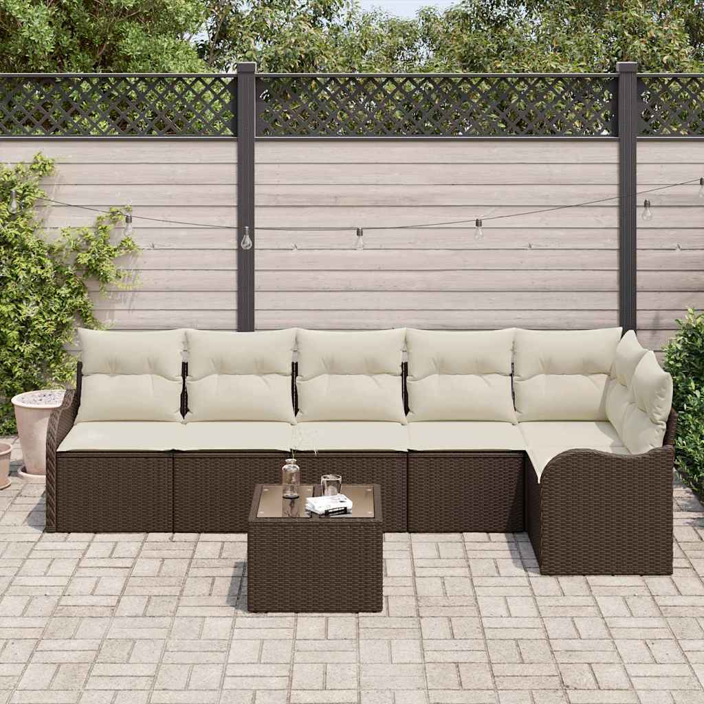 Set Divano da Giardino 7 pcs Grigio polyrattan | homemem39